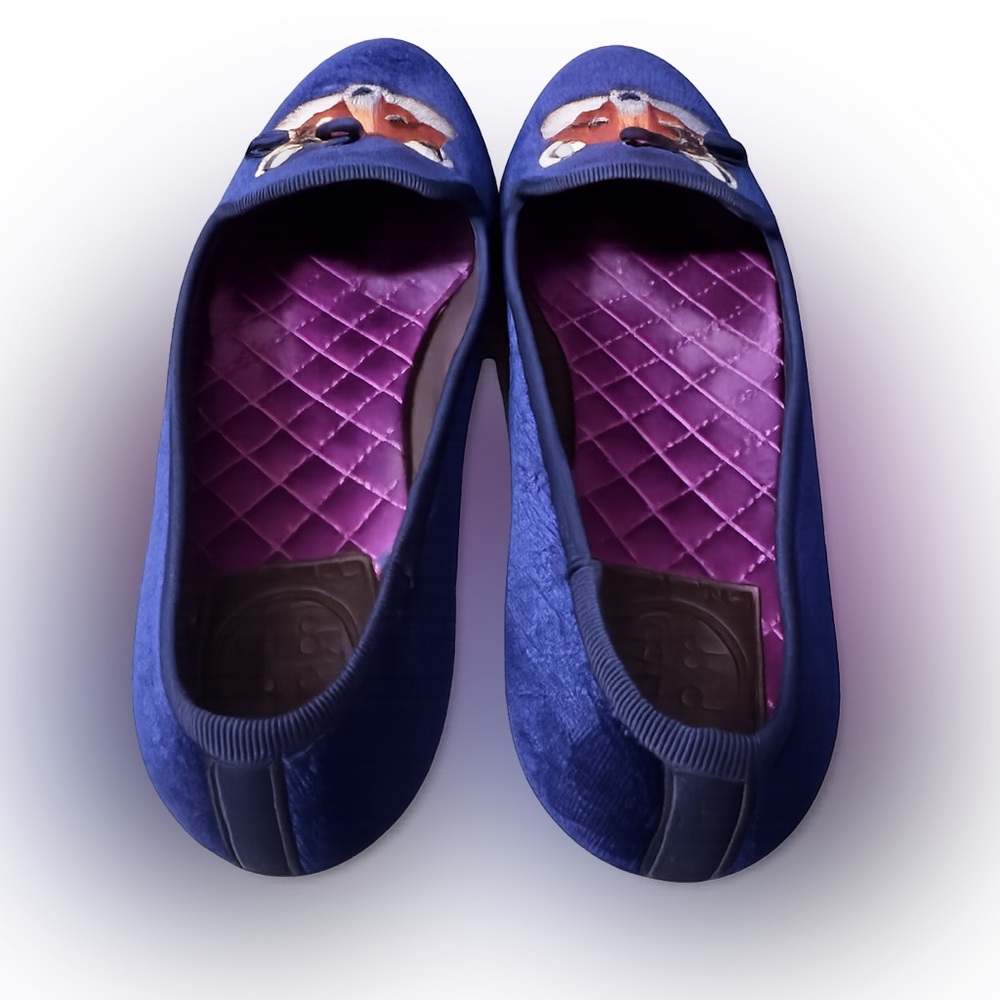 Tory Burch Velvet Fox Smoking Flats - Picture 4 of 6